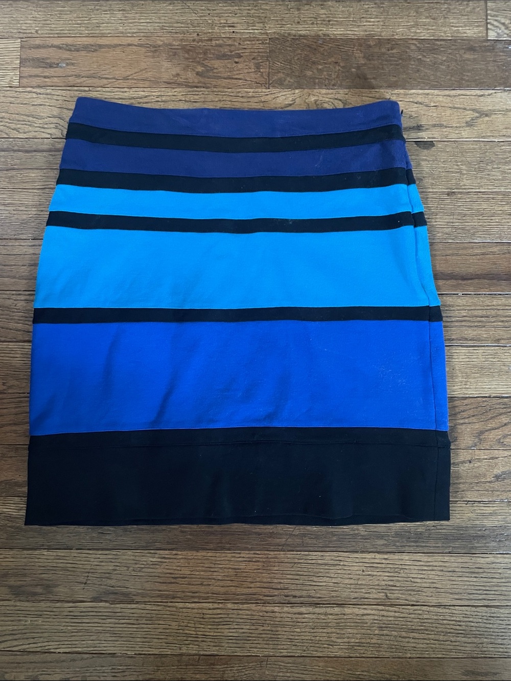 Express Blue Striped Pencil Skirt
